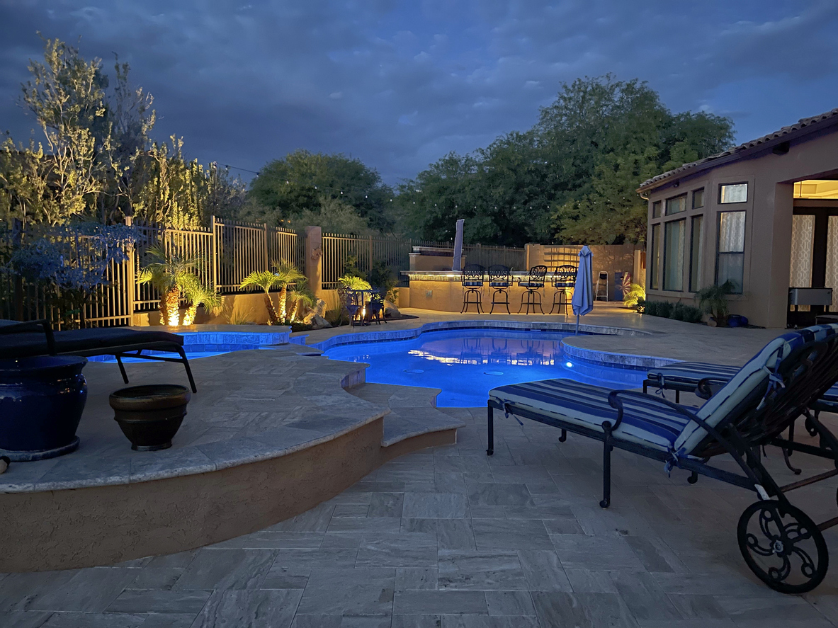 Beautiful Night Time Pool Remodel